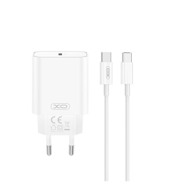 XO USB-Laddare med USB-C PD 20W + USB-C-Kabel