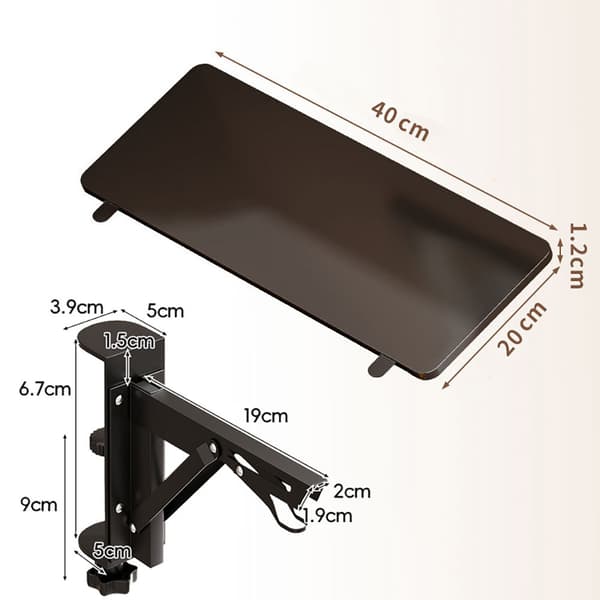 Skrivbordsförlängning 40x20cm - Svart