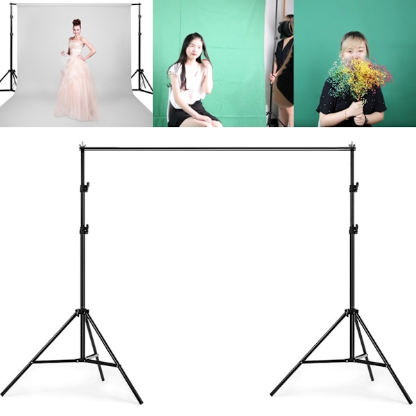 Fotostudiobaggrundsstativ 200x200 cm med justerbar højde