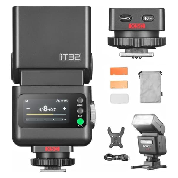 Godox iT32 med X5 TTL-udløser til Canon – Svart / kamerablitz m