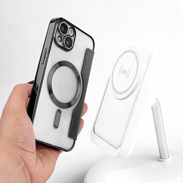 Smart Chrome Mag Cover til iPhone 15 Plus - Sort