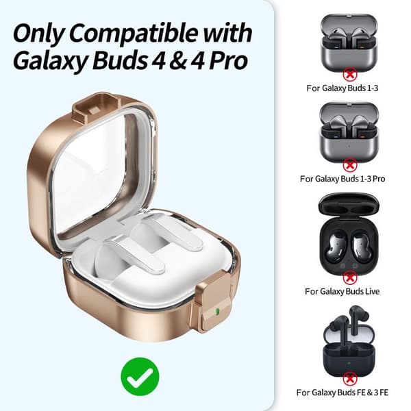Hovedtelefonetui med kliklås til Galaxy Buds4 og Buds4 Pro – Ro