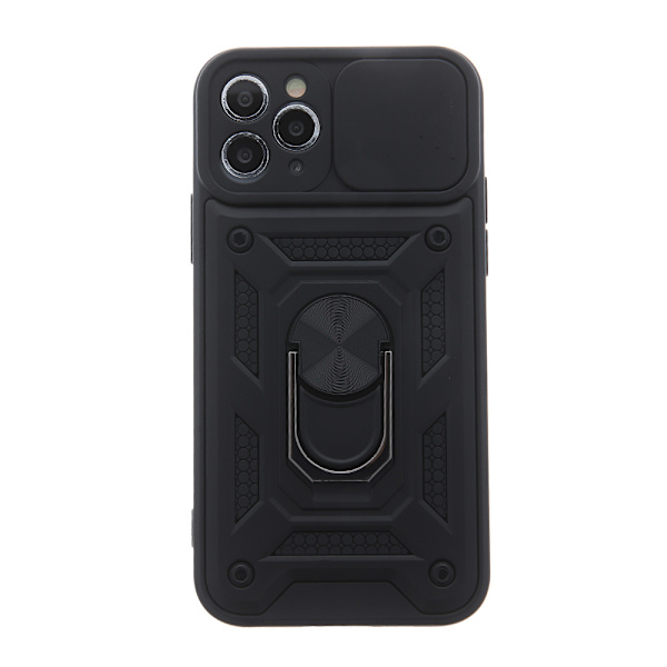 Defender Back Cover med mobilring til iPhone SE 2024 - Sort