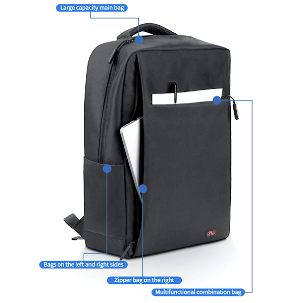 XO Ryggsäck med laptopförvaring 17" - Svart