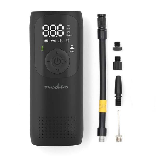Nedis laddningsbar luftpump – 10,3 bar med LED-display och USB-C