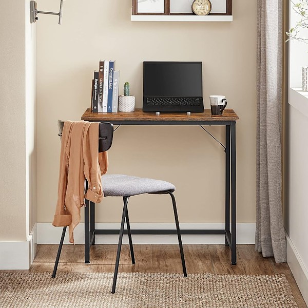 Skrivebord 80 cm – Rustik brun/Sort