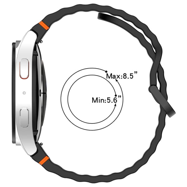 Silikoniranneke Samsung Watch 7:lle - Musta