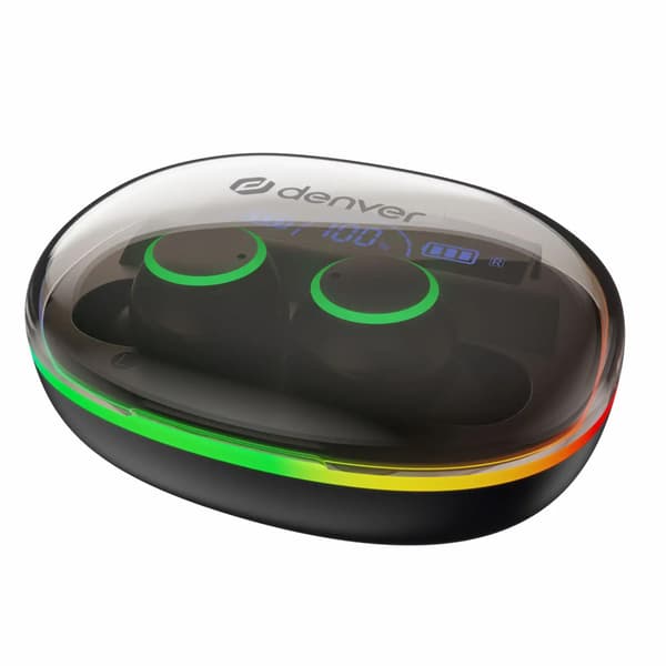 Denver TWE-55B TWS-headset med LED - Svart