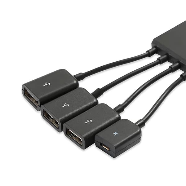 Micro-USB OTG-adapter / USB-hub med 3 porte / micro-USB-hub / U