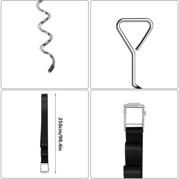 Markankare med spiraldesign och spännband - 4-pack