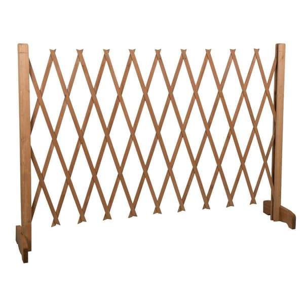 Hopfällbar hundgrind i trä 90x30-117cm