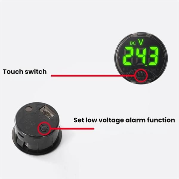 LED-voltmeter digitalt rundt 7–120 V / 50–265 V