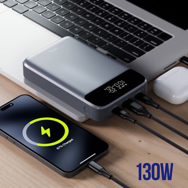 Allity Powerbank 19200 mAh 130W PD/QC til bærbar computer og mo