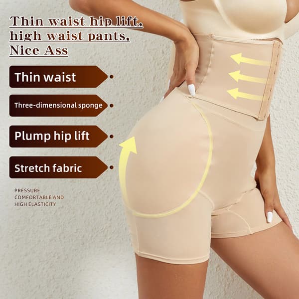 Shapewear med høj talje M - Beige