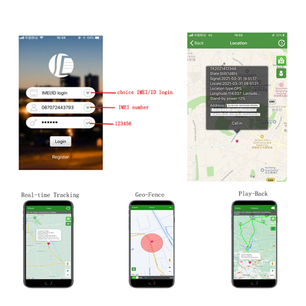 GPS 4G tracker för fordon med global realtidspositionering