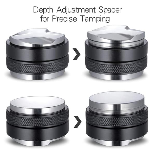 2-i-1 kaffefördelare och tamper 53 mm / justerbart espressoverk