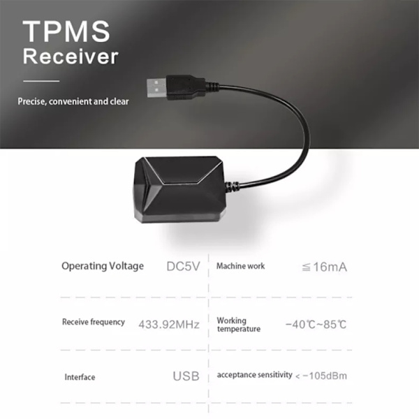 TPMS däcktryckssensor med extern sensor – för Android mediaenhet