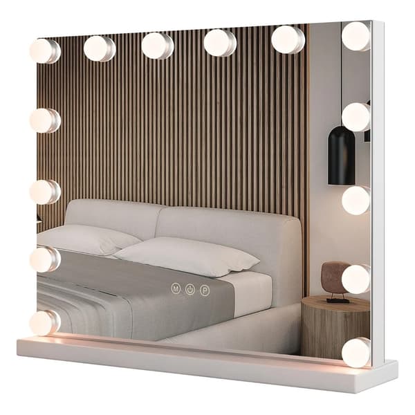 Hollywood sminkspegel med LED-belysning – 50×43 cm