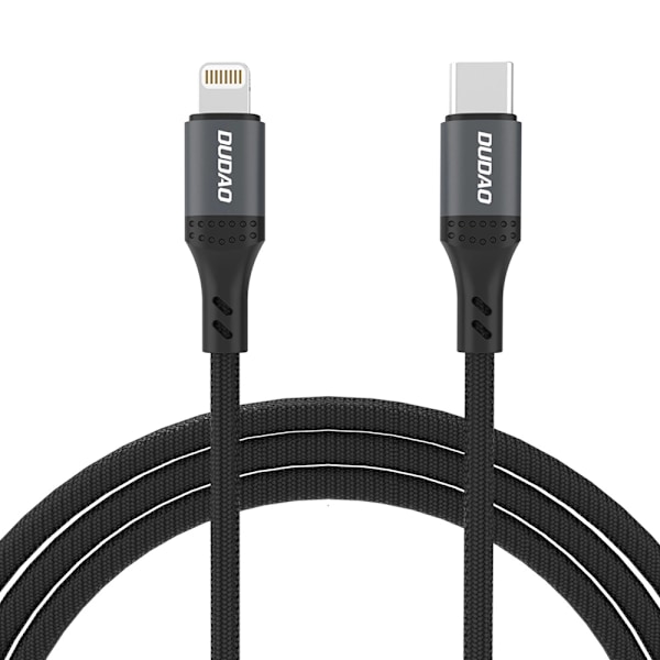 Dudao Flätad USB-C till Lightningkabel 30W 2m - Svart