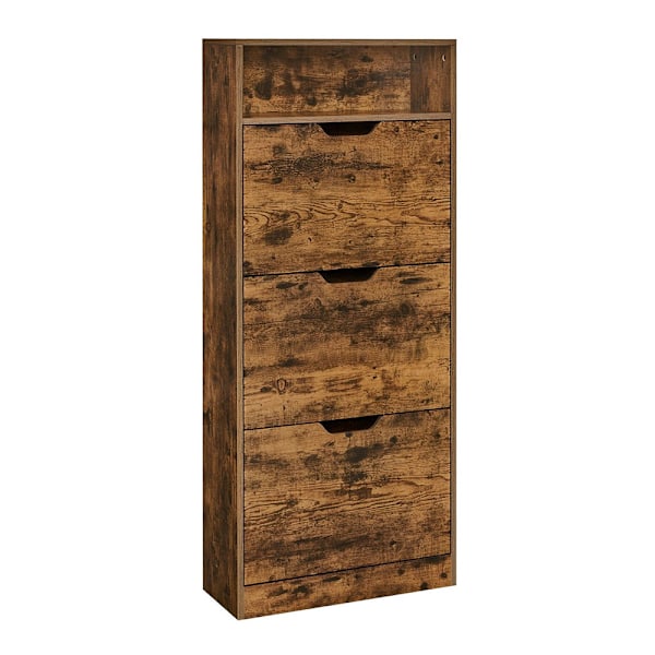 Kenkäkaappi, jossa on 3 läppää ja avoin lokero 60 x 24 x 139 cm