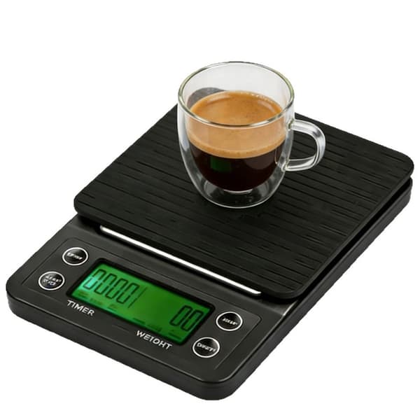 Kaffevåg med timer 5 kg / digital våg med 0,1 g precision / esp