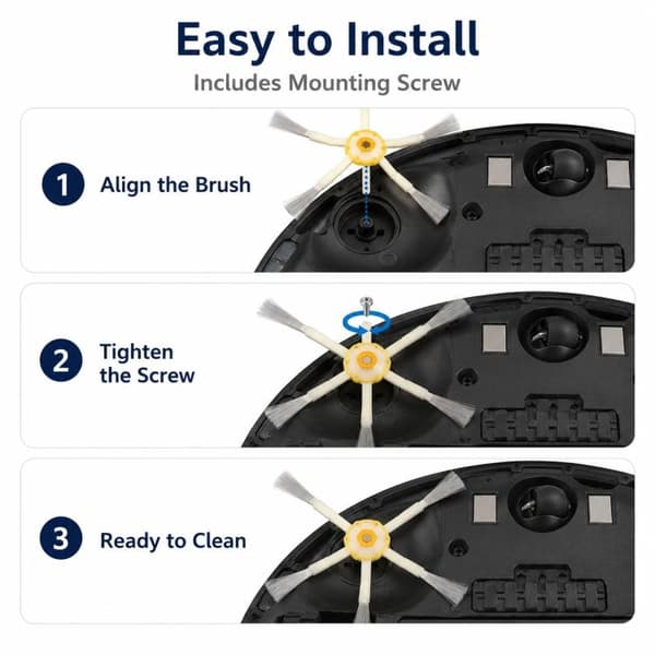 6-armet sidebørste til iRobot Roomba 500–600–700-serien – Kantb