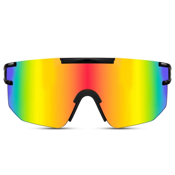 Sportssolbriller med spejlglas- Sort/Regnbue