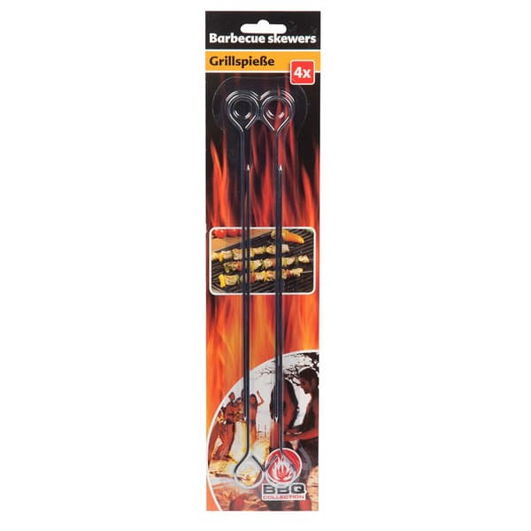 Metalspyd 24 cm - 4-pak til BBQ og grillning