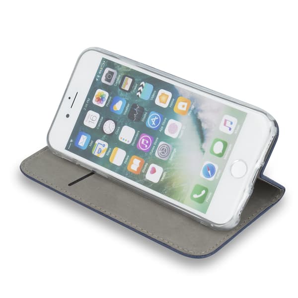 Flip-etui med stativ til iPhone 16 Plus - Marineblå