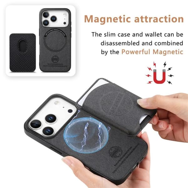 Magnetisk mobiletui i kunstlæder med kortholder til iPhone 12 P