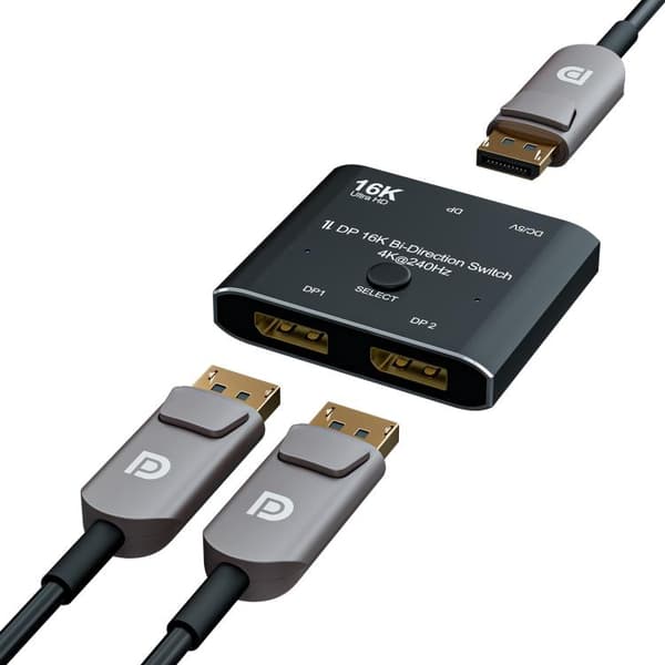 DisplayPorts-switch 16K / DisplayPort-switch 2 ind 1 ud / DP-sw