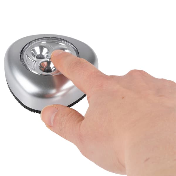 Batteridrevne LED-spotlights, Ø 70 mm, 5-pak / Tryklamper / Sel