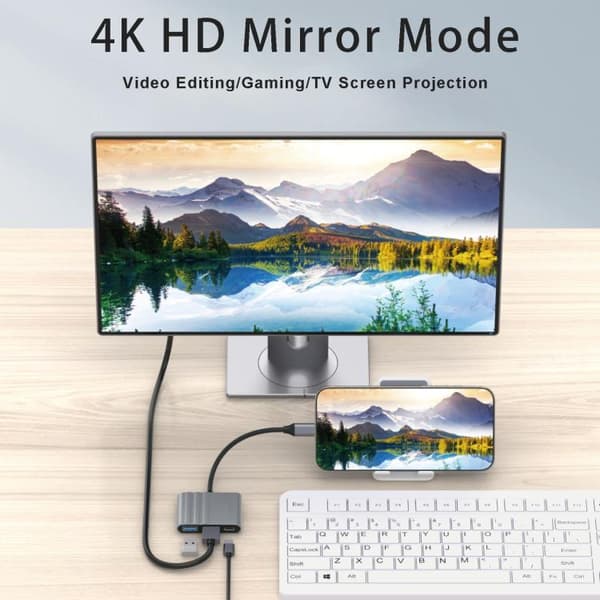 3i1 USB-C-adapter för laddning och bildöverföring
