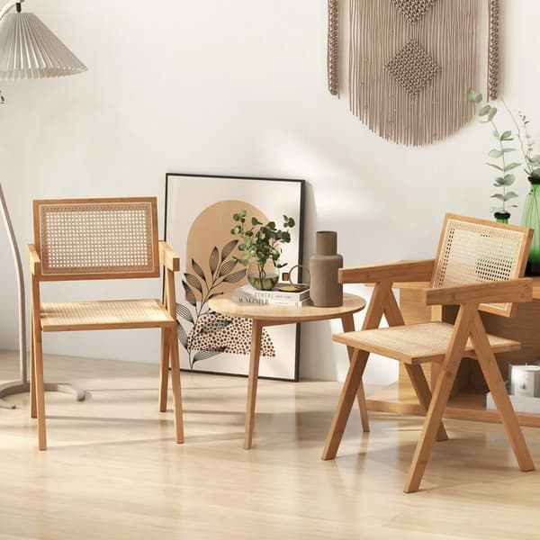 Matstolar i bambu och – Set om 4