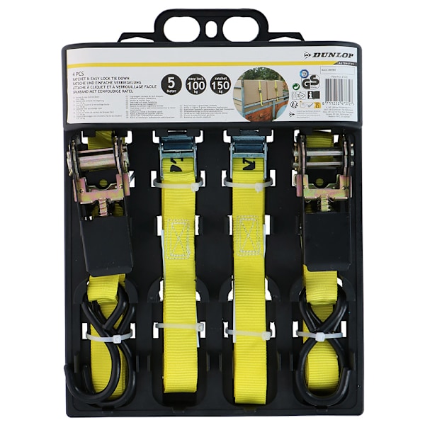 Kiinnityshihna 5 m 2-pack - vankalla salpamekanismilla varustet