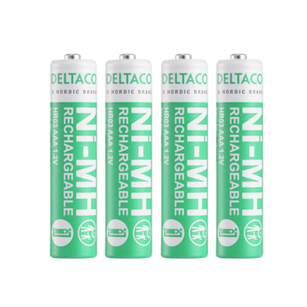 Deltaco Uppladdningsbara batterier AAA 750mAh 4-pack