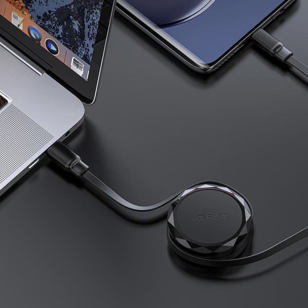 Acefast udtrækkeligt USB-C-kabel 60W - Sort