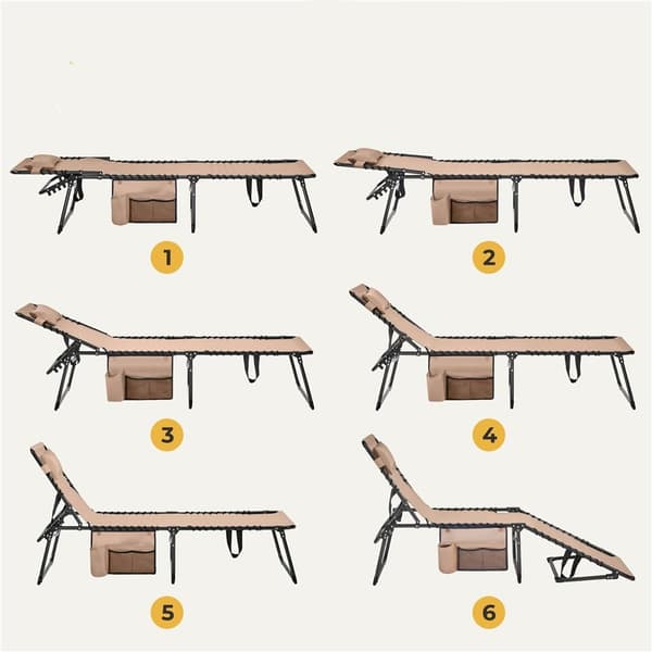 Sammenklappelig solseng 189 x 57 x 38 cm / beige liggeseng med