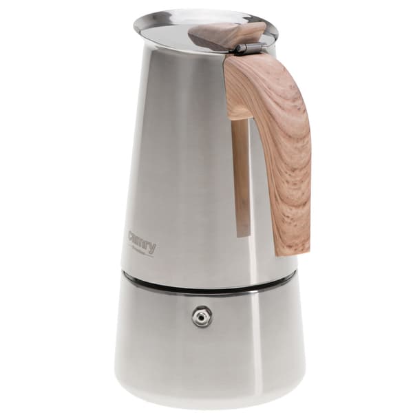 Espressokande i rustfrit stål med træhåndtag – 450 ml