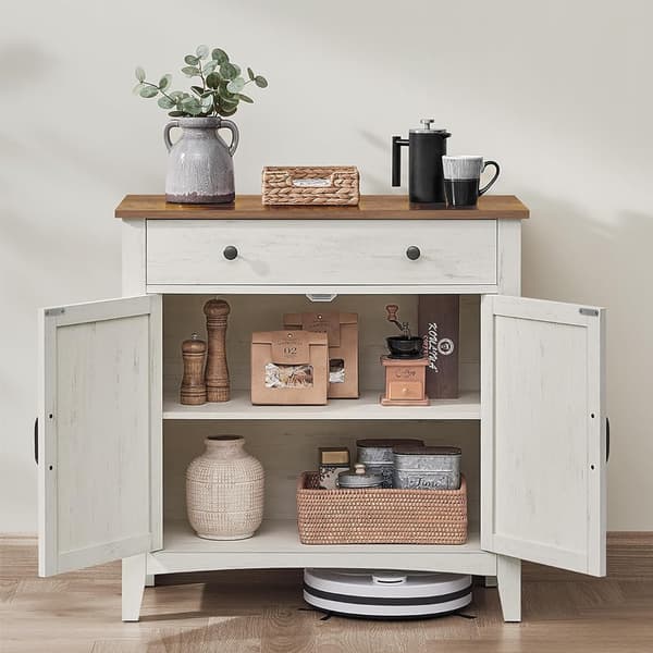 Förvaringsskåp 80 cm Country Style rustik - vit/brun