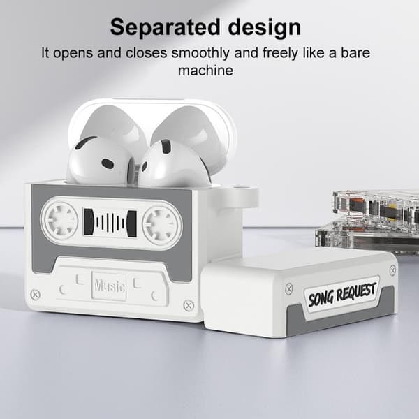 Silikoneetui til AirPods Pro 3 i kassette i retrostil - Grå