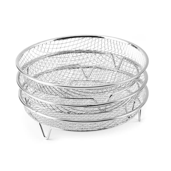 Airfryer-grillkurv rund 20 cm / airfryer-stativ i rustfrit stål