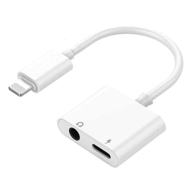 Opladnings- og hovedtelefonadapter - Lightning til 3,5 mm og Li