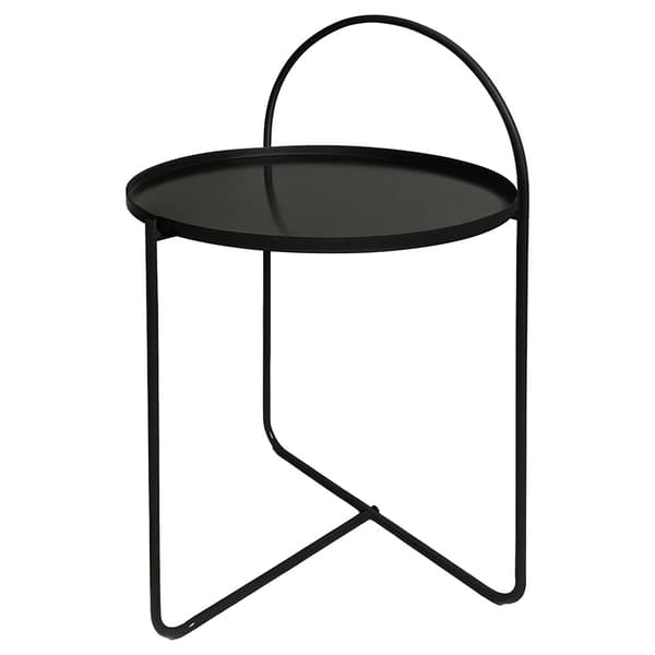 Sidobord i metall bågformat 40x40x65cm - Svart / Avlastningsbor