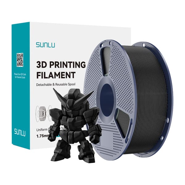 Sunlu PLA+ 2.0 Filament (svart) / PLA-filament / 3D-filament