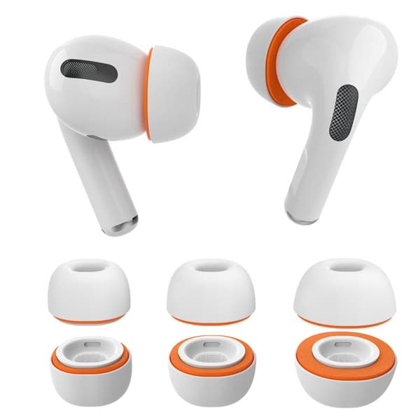 Ørepropper til AirPods Pro 1 / 2 S/M/L - Hvid/Orange