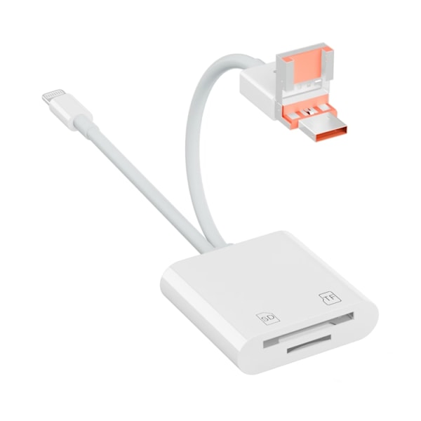 Minneskortläsare med Lightning, USB och MicroUSB – 3-i-1-lösnin