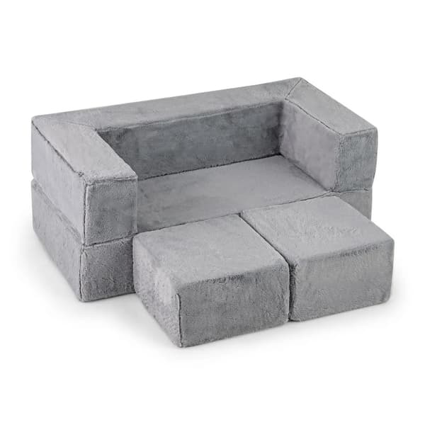 Modulær skumsofa til børn – grå børnesofa / legesofa / blød sov