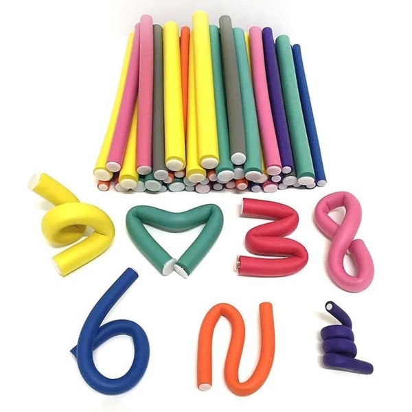 Taivutettavat hiuskierukat luonnonkiharoille - Bulk Pack 42kpl