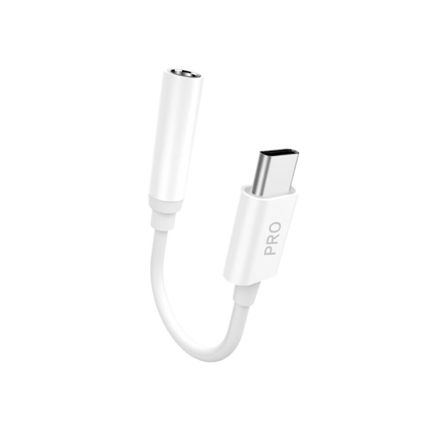 Dudao Ljudadapter USB-C till 3.5 mm - Vit